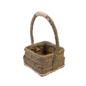 Cesta botellero cuadrada de forja