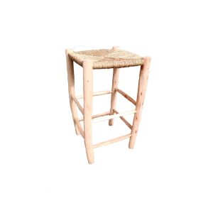 Taburete alto de madera y palmito